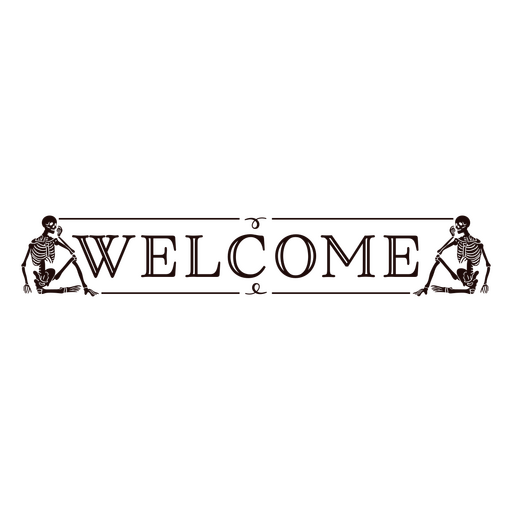 Welcome simple skeleton halloween quote badge PNG Design