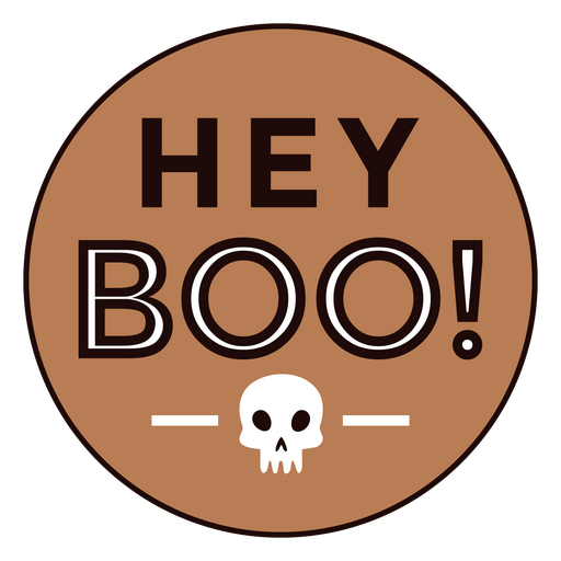 Hey boo skeleton quote badge PNG Design