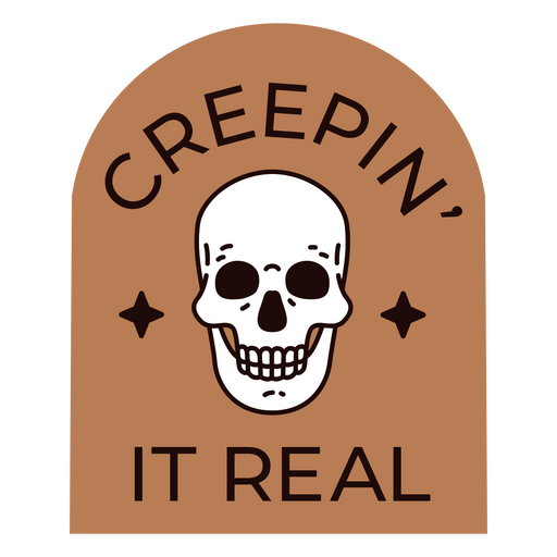 Creepin it echtes Skelett-Zitat-Abzeichen