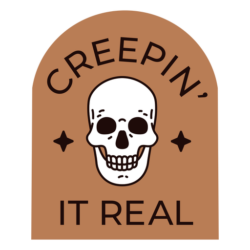 Creepin it emblema de citação de esqueleto real Desenho PNG