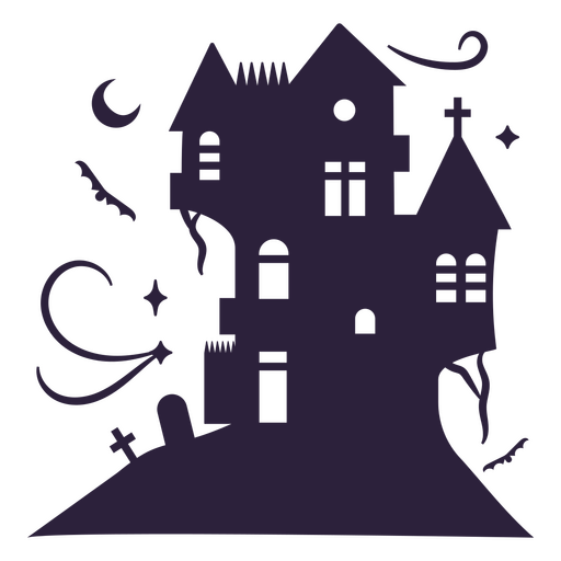 Big haunted mansion silhouette PNG Design