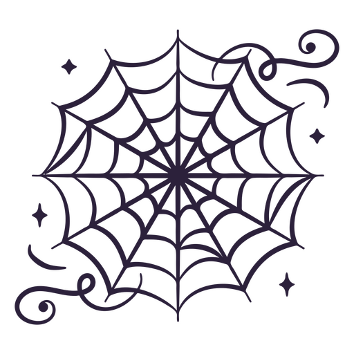 ícone decorativo de teia de aranha de halloween Desenho PNG