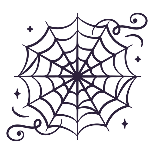 Icono decorativo de telaraña de halloween Diseño PNG