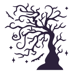 Halloween crooked tree PNG Design