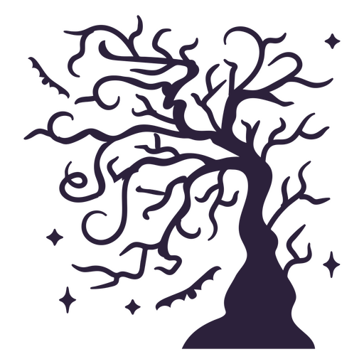 Halloween crooked tree PNG Design