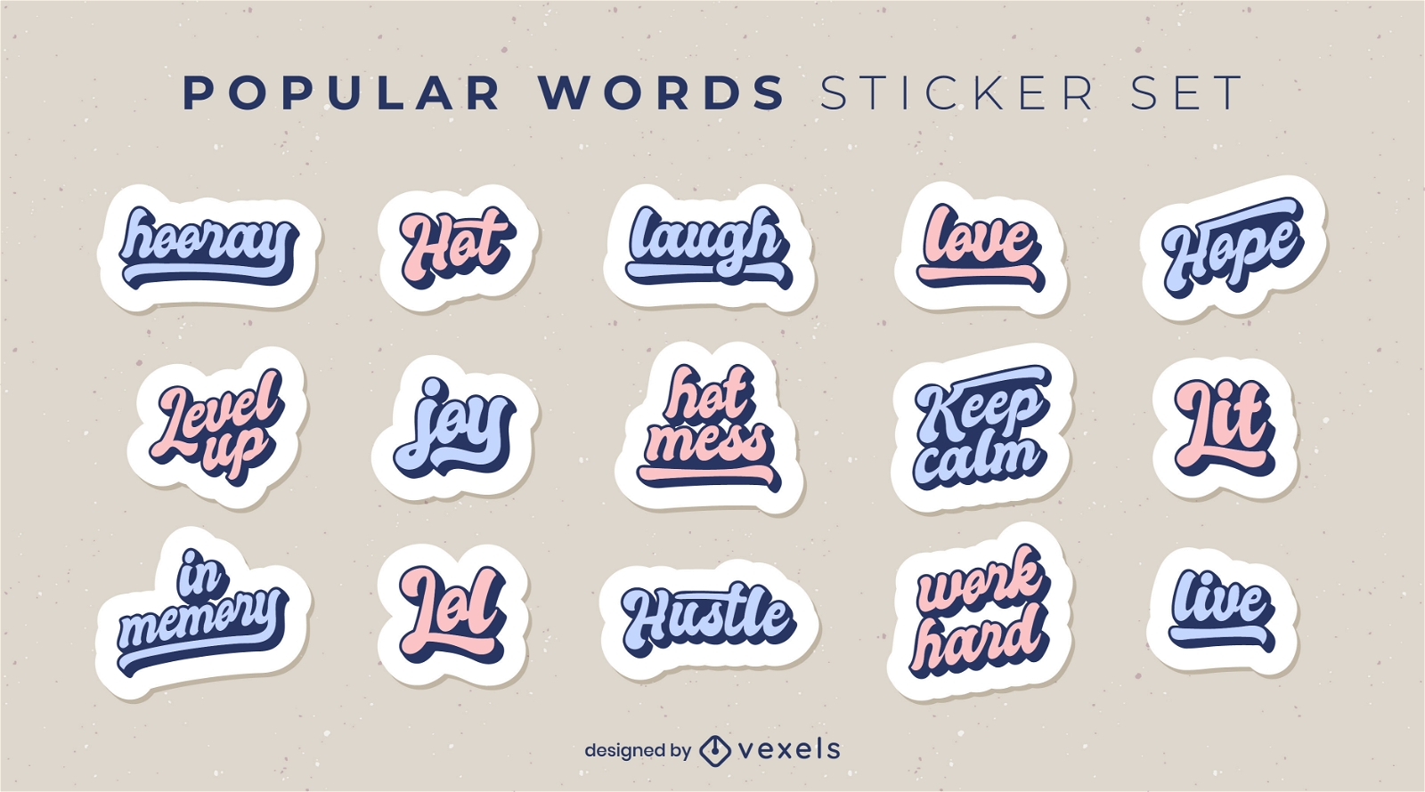 Happy popular slang quotes sticker set