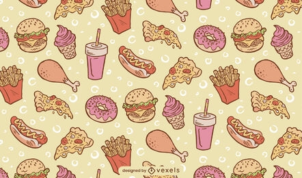Diseño de patrón de comidas de comida rápida