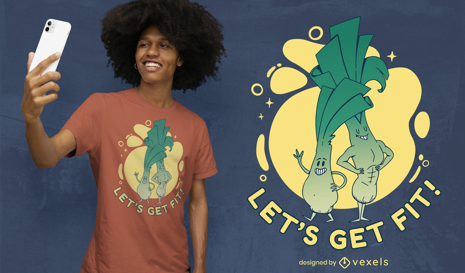 Let's get fit leeks t-shirt design