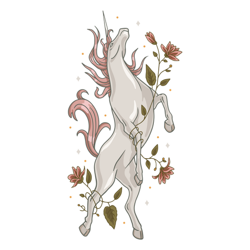 Criatura de flores místicas unicornio