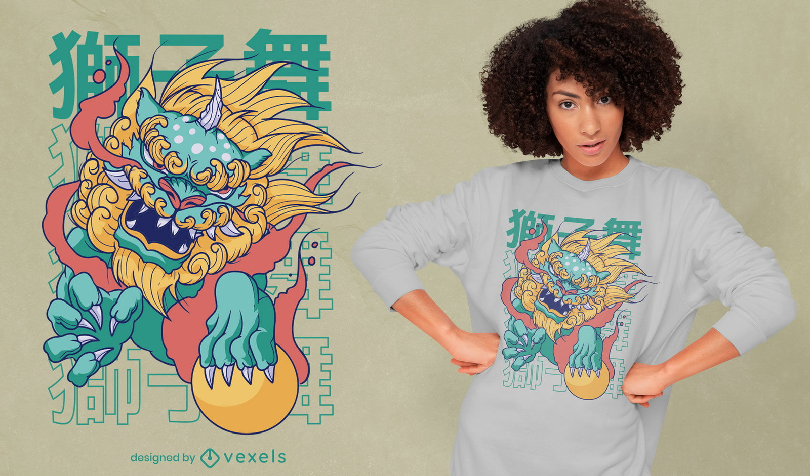 Design de camiseta com dragão chinês