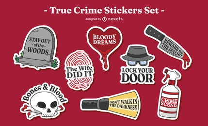 Halloween true crimes quotes sticker set