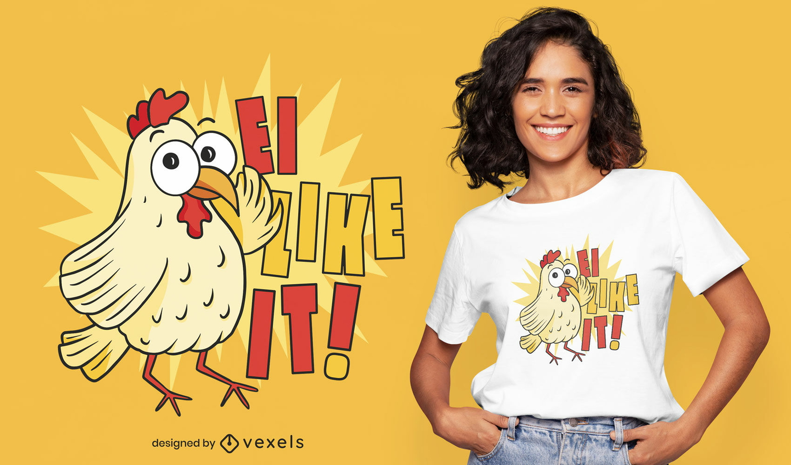 Diseño de camiseta de pollo como él.