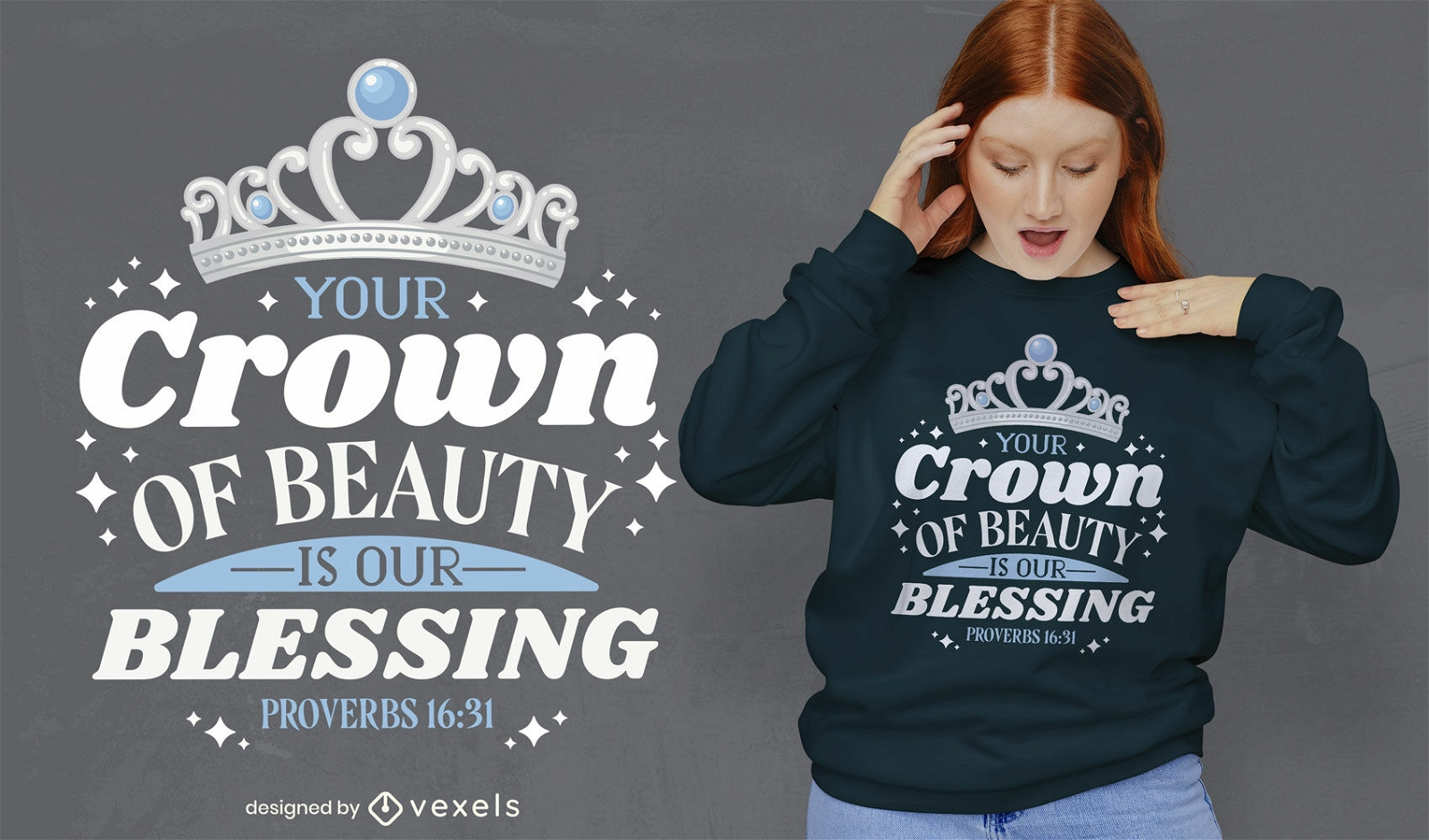 Religious quote crown t-shirt design