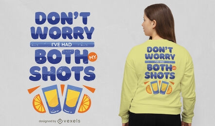 Projeto de camiseta com citações engraçadas do Shots