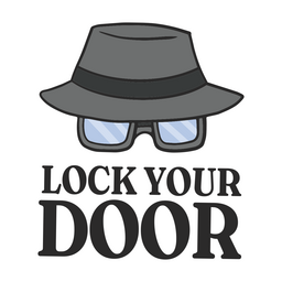Lock your door quote badge Transparent PNG
