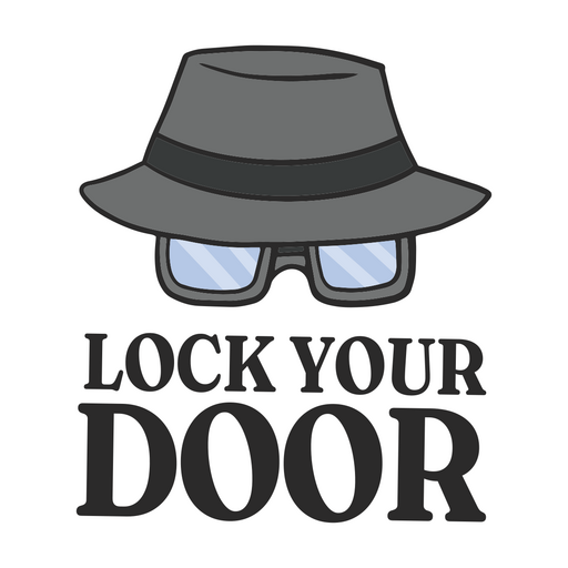 Lock your door quote badge PNG Design