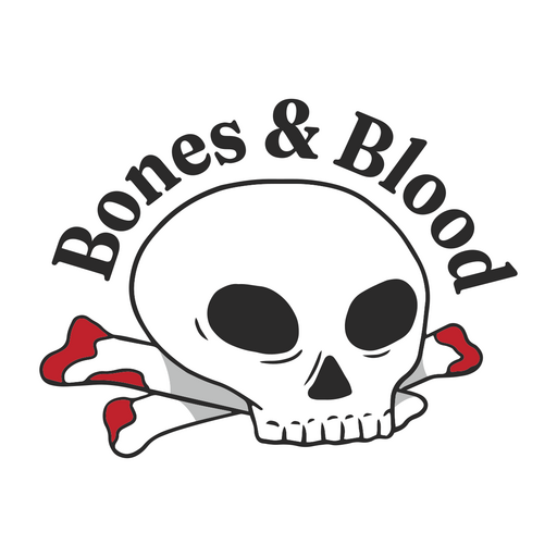 Bones & blood quote badge PNG Design