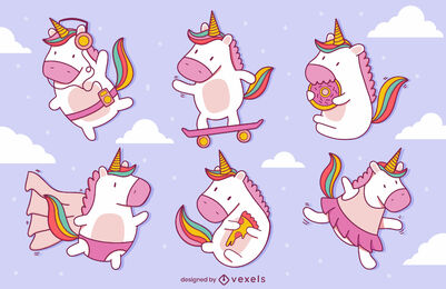 Baby unicorn cute creature magical set