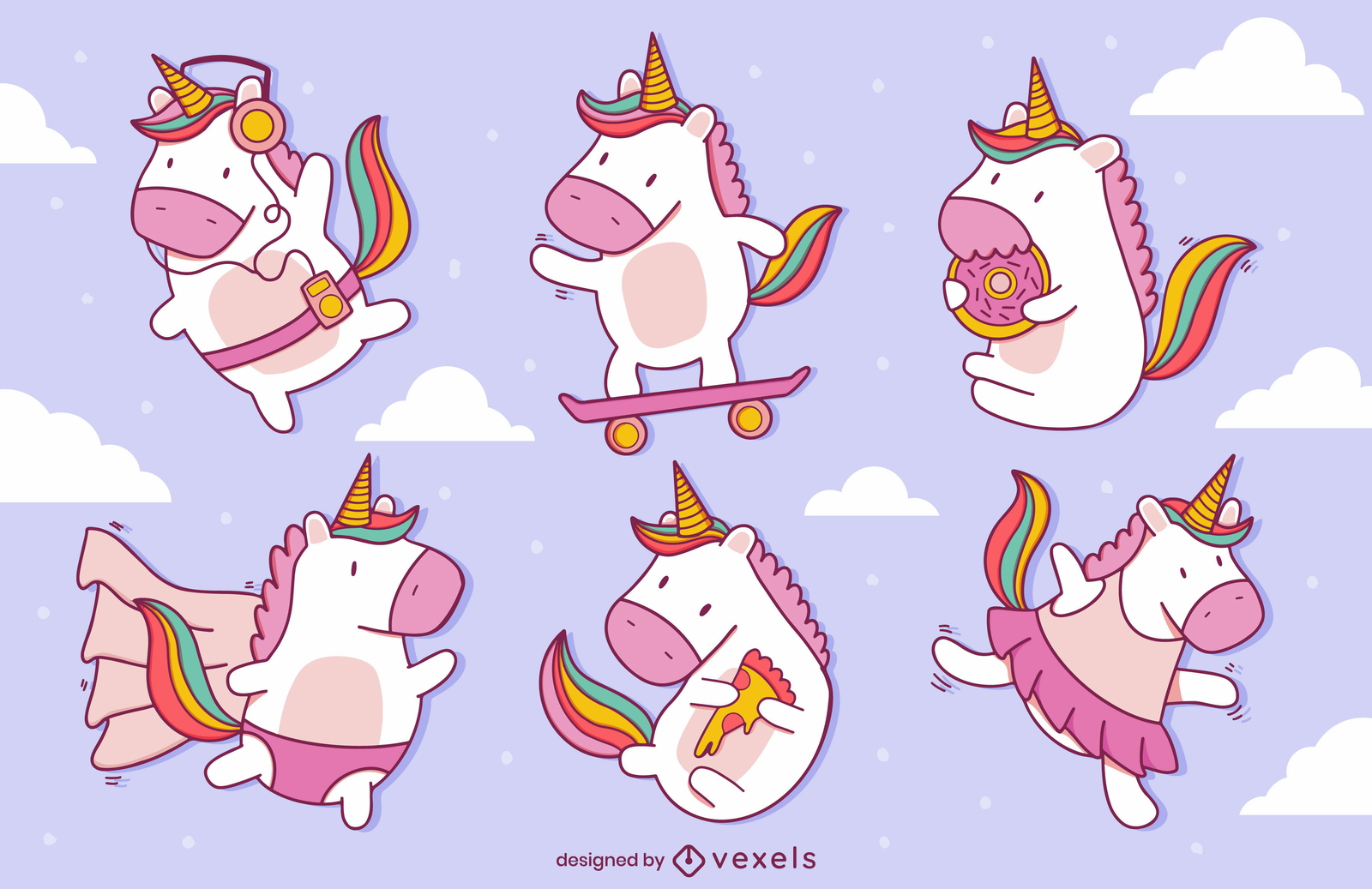 Bebé unicornio lindo conjunto mágico de criatura