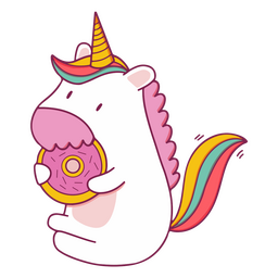 Unicorn donut character PNG Design