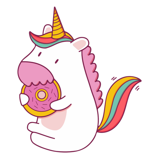 Carácter de donut de unicornio Diseño PNG