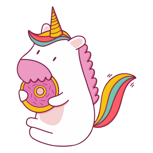 Unicorn donut character PNG Design