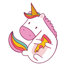 Personagem de pizza de unicórnio Desenho PNG