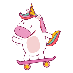 Einhorn-Skateboard-Charakter PNG-Design