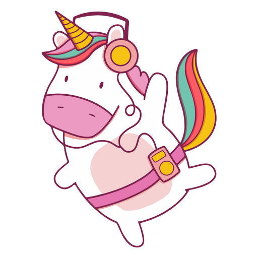 Personaje musical de unicornio Diseño PNG