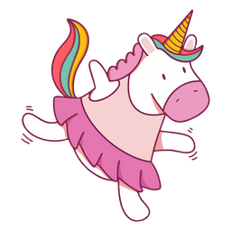 Unicorn ballet character PNG Design