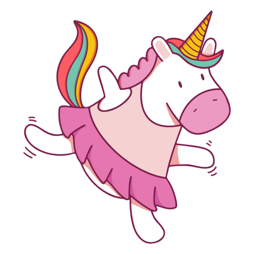 Unicorn ballet character PNG Design