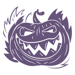 Detailed halloween pumpkin laughing PNG Design