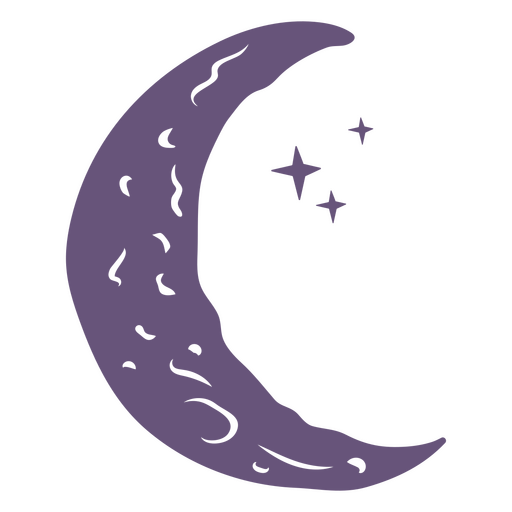 Detailed sparkly moon icon PNG Design