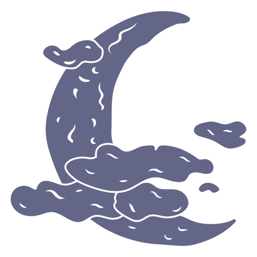 Luna detallada detrás de las nubes Diseño PNG