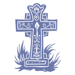 Dekorativer Friedhofskreuzstein PNG-Design