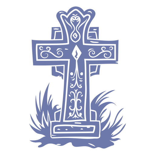 Piedra decorativa de la cruz del cementerio Diseño PNG
