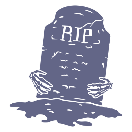 Detailed graveyard stone with skeleton hands PNG Design