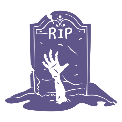 Detailed zombie hand graveyard stone PNG Design