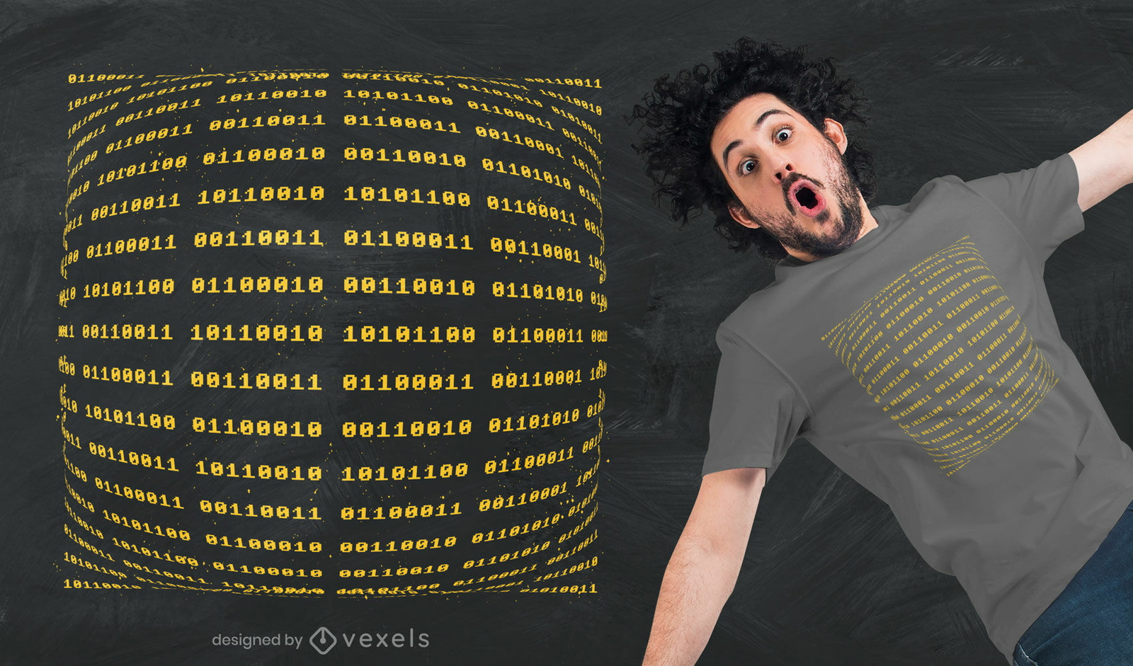 T-Shirt-Design mit Binärcode