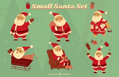 Santa claus christmas holiday character set