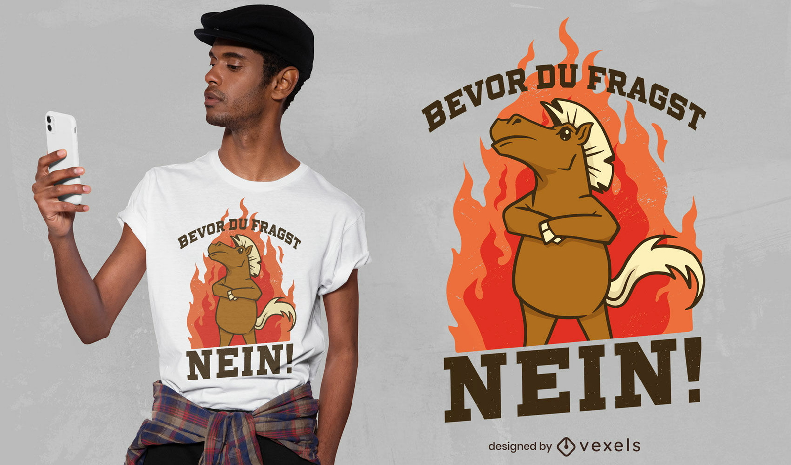 Cooles verrücktes Pferd T-Shirt Design