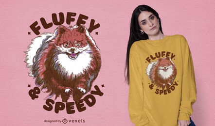 Fluffy and speedy dog t-shirt design