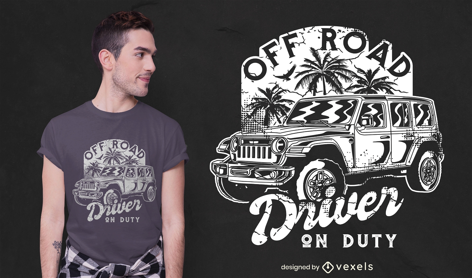 T-Shirt-Design f?r Offroad-Fahrer