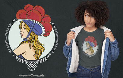 Cool woman with Bollenhut t-shirt design