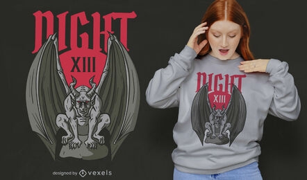 Dark Night Gargoyle T-Shirt Design