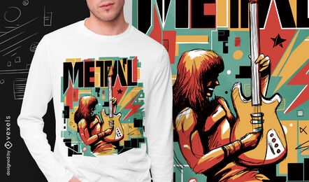 Metallmusiker abstraktes PSD-T-Shirt