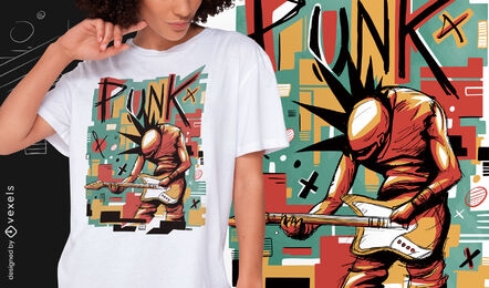 Punk musician abstract psd t-shirt