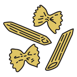 Ícone de macarrão farfalle e penne Desenho PNG