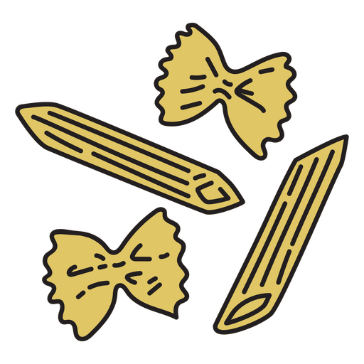 Ícone de macarrão farfalle e penne Desenho PNG