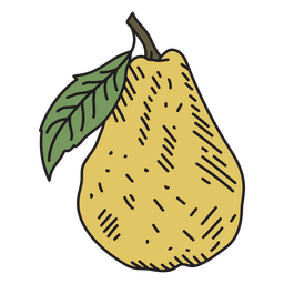 Icono detallado de fruta de pera Diseño PNG